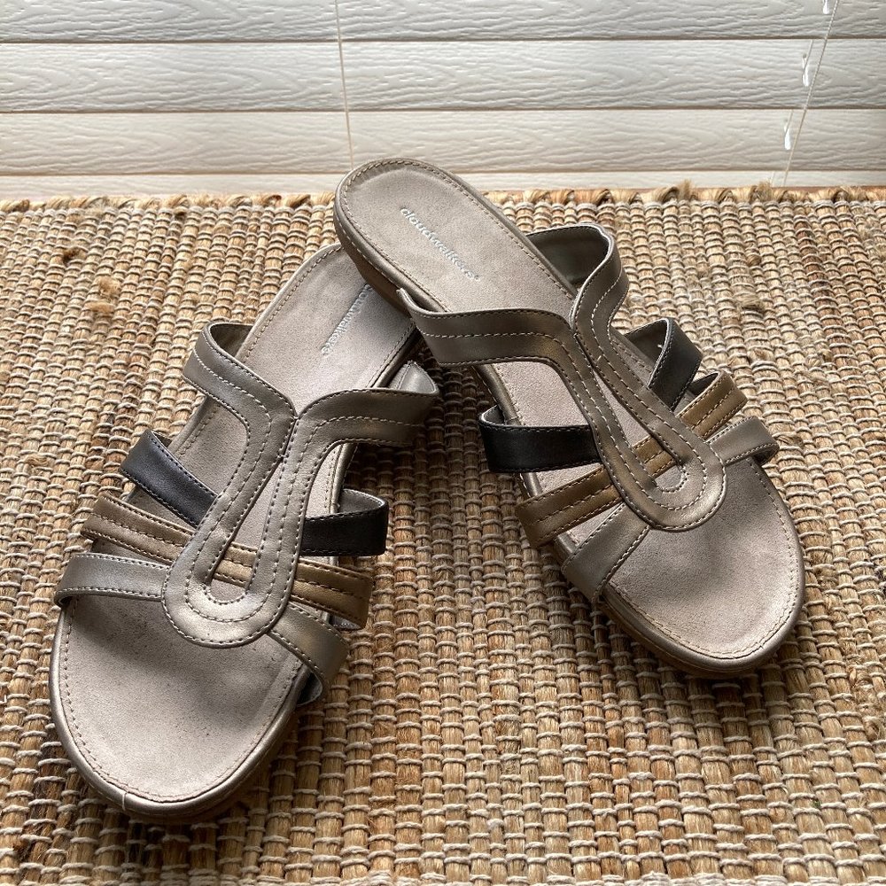 Cloudwalkers Brushed Gold , Gray & Bronze Slip On Sandal  9.5M